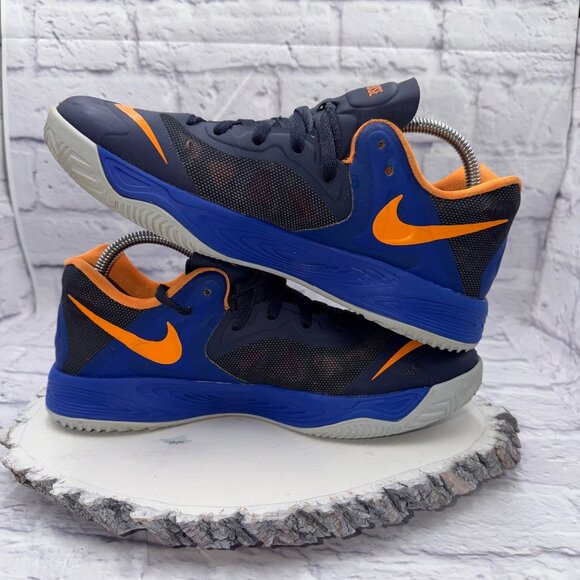 Nike Men's Zoom Hyperfuse 2013 Sneakers Blackened Blue Citrus Low Size 8.5 - Picture 7 of 9